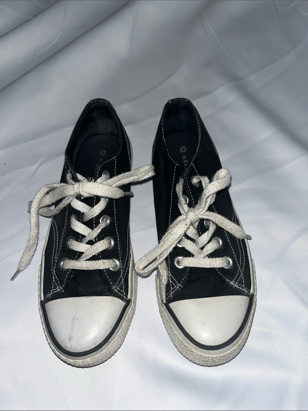 Airwalk Black Canvas Low-Top Sneakers with White Accents